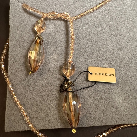 “Lux Be A Lady" Crystal Lariat Necklace - Topaz Color by Heidi Daus - Picture 7 of 7